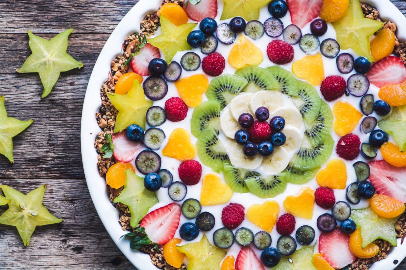 Veganské ovoce a jogurt snídaně dortík 25 Veganské ovoce a jogurt snídaně dortík